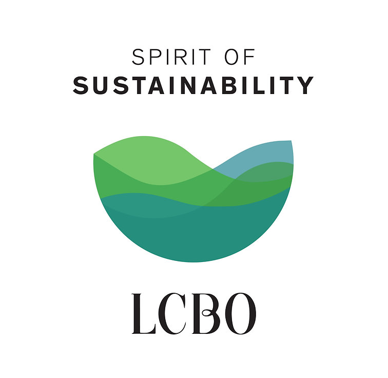 Image of leaf logo with "Spirit of Sustainability" in text above the LCBO logo